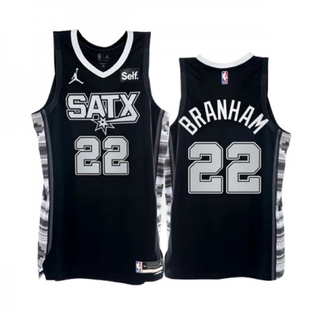 NBA Mænd Trøje San Antonio Spurs Malaki Branham 22 2022-23 Jordan Statement Edition Sort Swingman NBA Mænd Trøje San Antonio Spurs Malaki Branham 22 2022-23 Jordan Statement Edition Sort Swingman